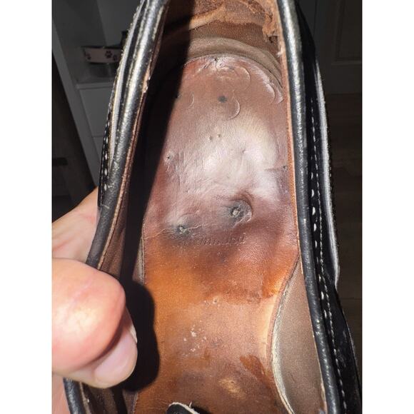 Allen Edmonds Vintage Richmond Oxford Wing Tip Dress Shoes 11 Black Italy main image 4